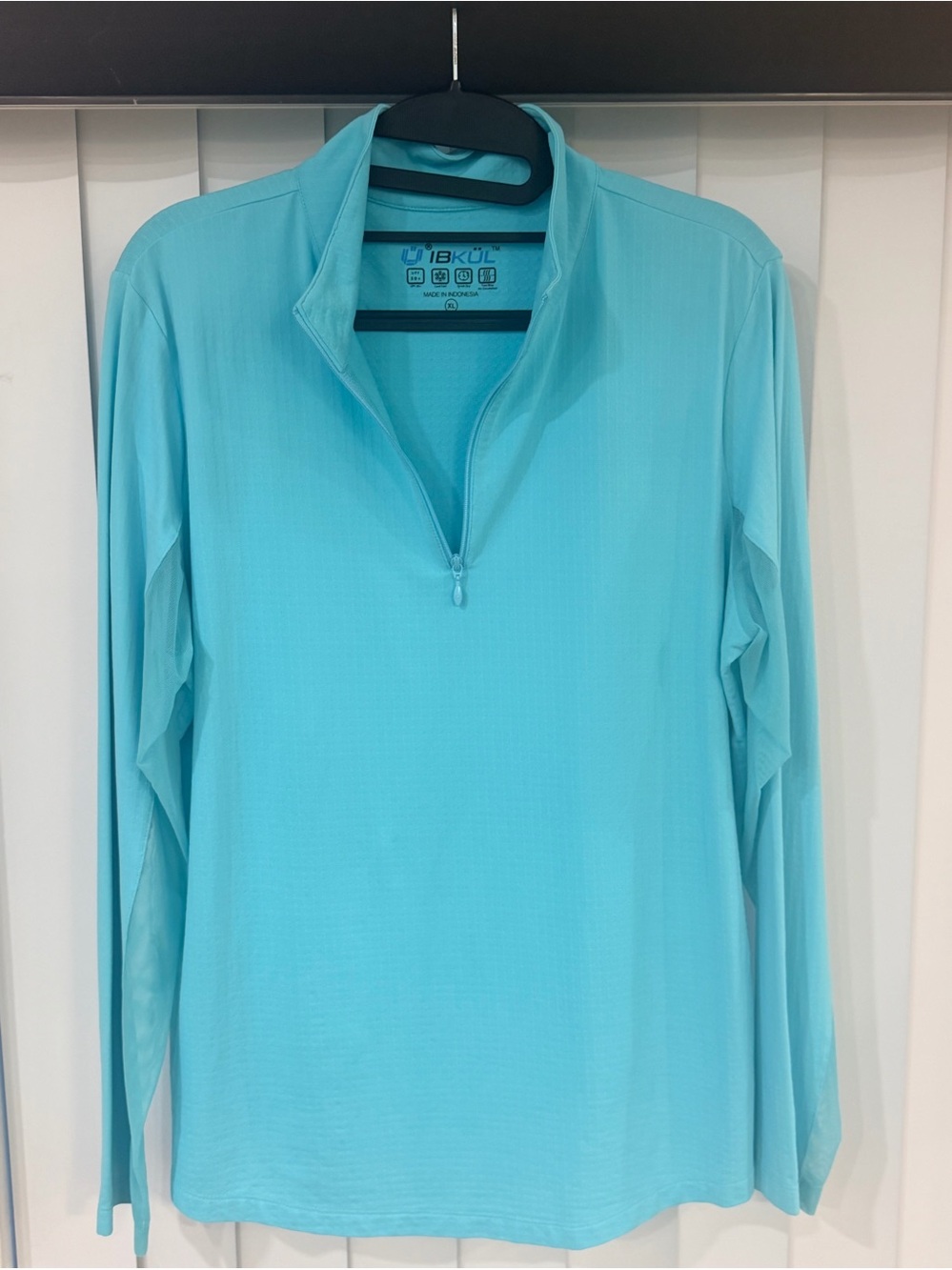 IBKUL Long Sleeve Women’s Jade 1/4 Zip Mock Neck UPF 50+ Golf/Sun Top - XL